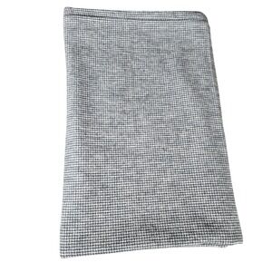 CB2 Grey Houndstooth Travel Throw Blanket 100% Cotton Made in Portugal 40x60